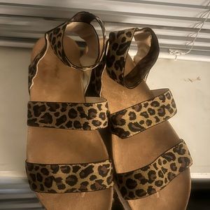 Leopard print sandals